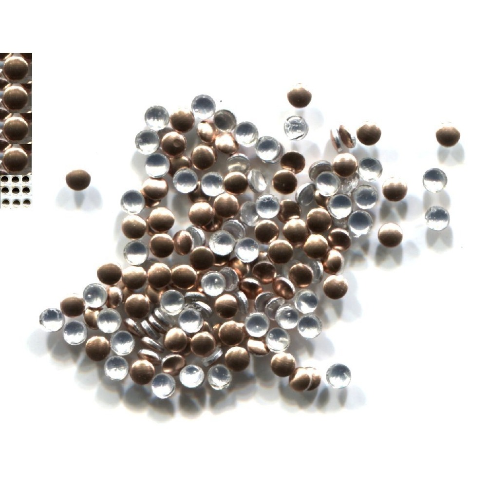 Round‎ Smooth Nailheads 1.5mm  COPPER  Hot fix   2 Gross  288 Pieces